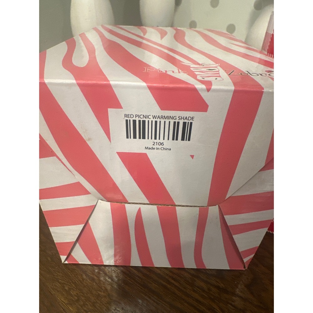 Pink Zebra Red Picnic Warming Shade ONLY Gingham Checkered Glass Red White - Picture 4 of 4